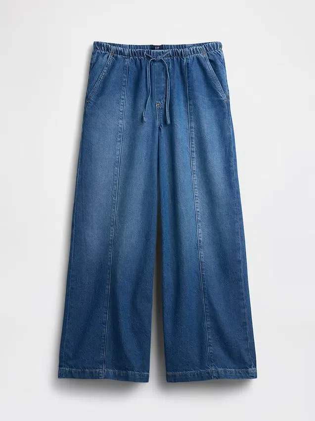 Jeans baggy taille mi-haute, ultra-doux et aux coutures discrètes