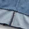 Jeans baggy à taille mi-haute, ultra-doux et à revers