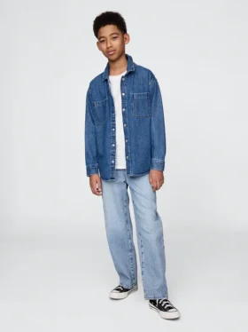Jeans baggy ultra-doux à enfiler pour enfants
