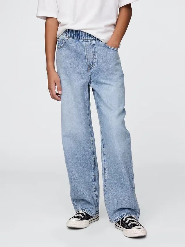 Jeans baggy ultra-doux à enfiler pour enfants