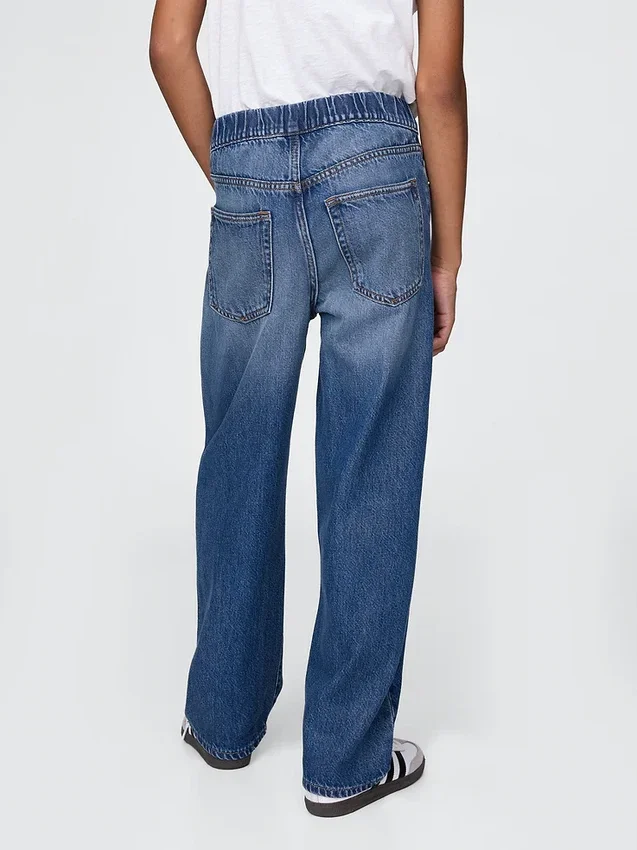 Jeans baggy ultra-doux à enfiler pour enfants