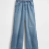 Jeans baggy ultra-doux à taille basse pour enfants
