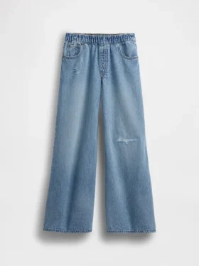 Jeans baggy ultra-doux à taille basse pour enfants