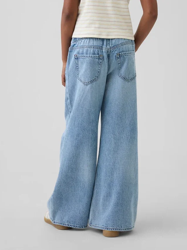 Jeans baggy ultra-doux à taille basse pour enfants