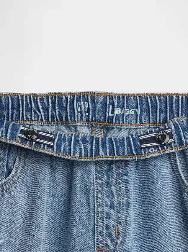 Jeans baggy ultra-doux à taille basse pour enfants