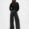 Jeans baggy ultra-doux à taille mi-haute