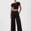 Jeans baggy ultra-doux à taille mi-haute
