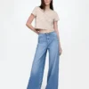 Jeans baggy ultra-doux à taille mi-haute