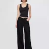 Jeans baggy ultra-doux à taille mi-haute