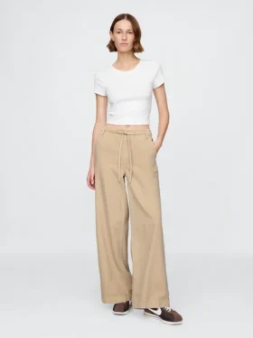 Jeans baggy ultra-doux à taille mi-haute