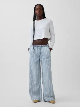 Jeans baggy ultra-doux à taille mi-haute