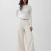 Jeans baggy ultra-doux à taille mi-haute