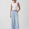 Jeans baggy ultra-doux à taille mi-haute