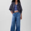 Jeans baggy ultra-doux à taille mi-haute