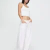 Jeans baggy ultra-doux à taille mi-haute