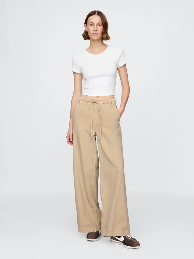 Jeans baggy ultra-doux à taille mi-haute