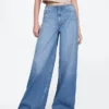 Jeans baggy ultra-doux à taille mi-haute