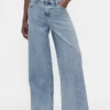 Jeans baggy ultra-doux à taille mi-haute