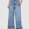 Jeans baggy ultra-doux à taille mi-haute