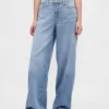 Jeans baggy ultra-doux à taille mi-haute