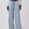 Jeans baggy ultra-doux à taille mi-haute