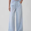 Jeans baggy ultra-doux à taille mi-haute