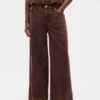 Jeans baggy ultra-doux à taille mi-haute