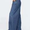 Jeans baggy ultra-doux à taille mi-haute