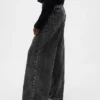 Jeans baggy ultra-doux à taille mi-haute
