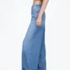 Jeans baggy ultra-doux à taille mi-haute
