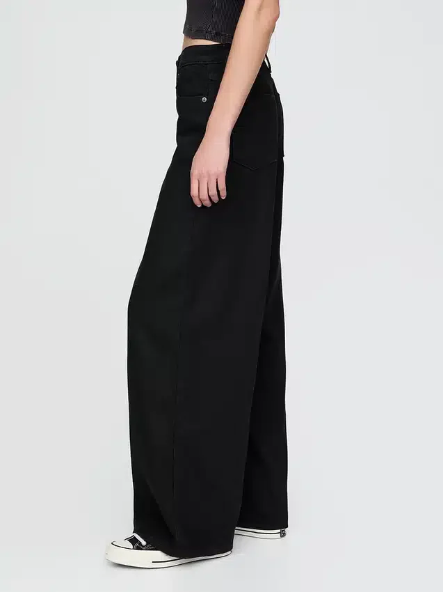 Jeans baggy ultra-doux à taille mi-haute