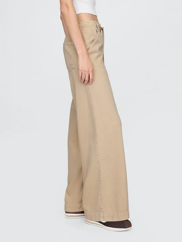 Jeans baggy ultra-doux à taille mi-haute