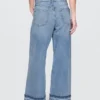 Jeans baggy ultra-doux à taille mi-haute