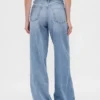Jeans baggy ultra-doux à taille mi-haute