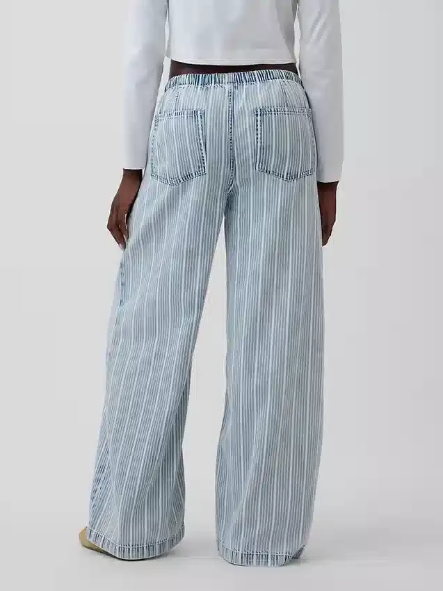 Jeans baggy ultra-doux à taille mi-haute