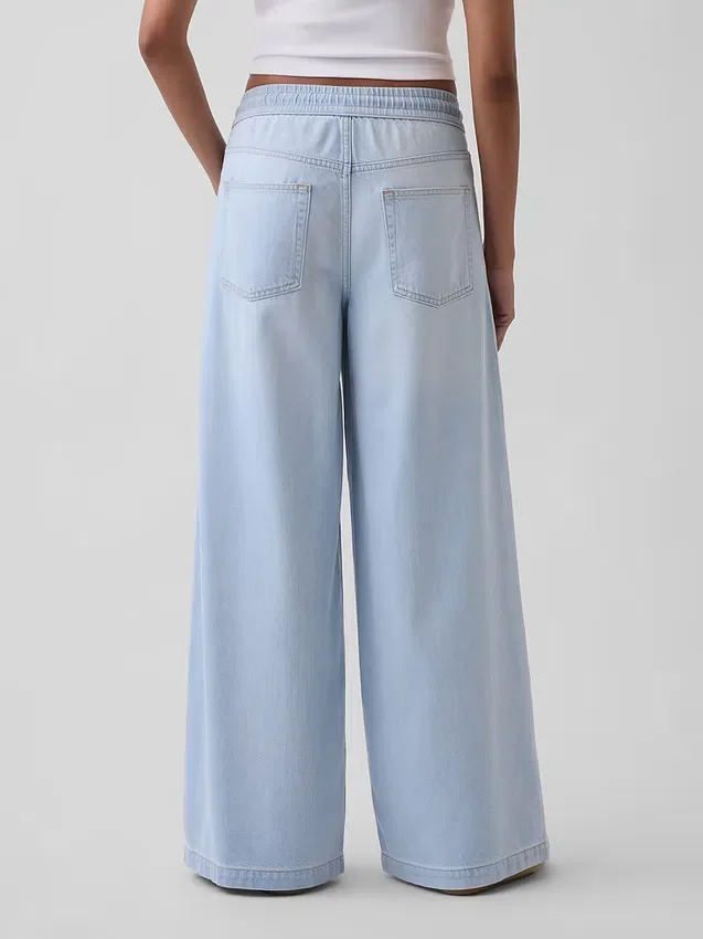 Jeans baggy ultra-doux à taille mi-haute