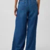 Jeans baggy ultra-doux à taille mi-haute