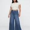 Jeans baggy ultra-doux à taille mi-haute