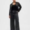 Jeans baggy ultra-doux à taille mi-haute