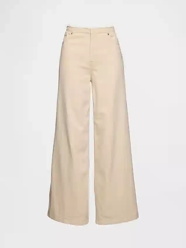 Jeans baggy ultra-doux à taille mi-haute