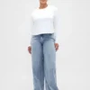 Jeans baggy ultra-doux à taille mi-haute