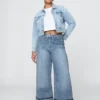 Jeans baggy ultra-doux à taille mi-haute