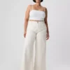 Jeans baggy ultra-doux à taille mi-haute