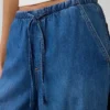 Jeans baggy ultra-doux à taille mi-haute