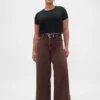 Jeans baggy ultra-doux à taille mi-haute