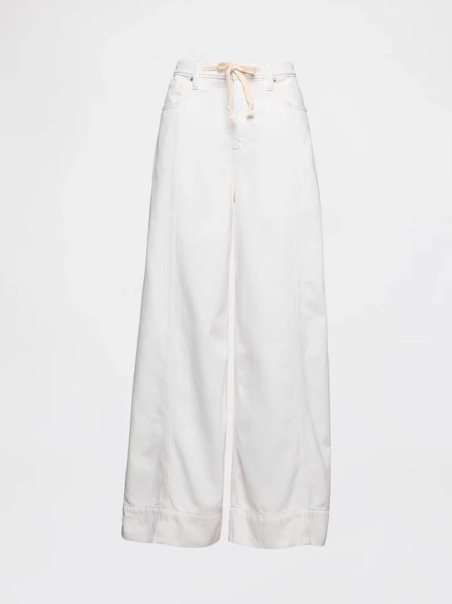Jeans baggy ultra-doux à taille mi-haute