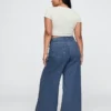 Jeans baggy ultra-doux à taille mi-haute