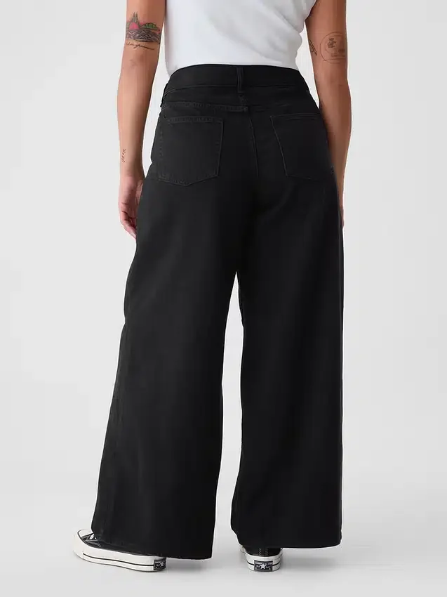 Jeans baggy ultra-doux à taille mi-haute