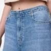 Jeans baggy ultra-doux à taille mi-haute