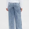 Jeans baggy ultra-doux à taille mi-haute